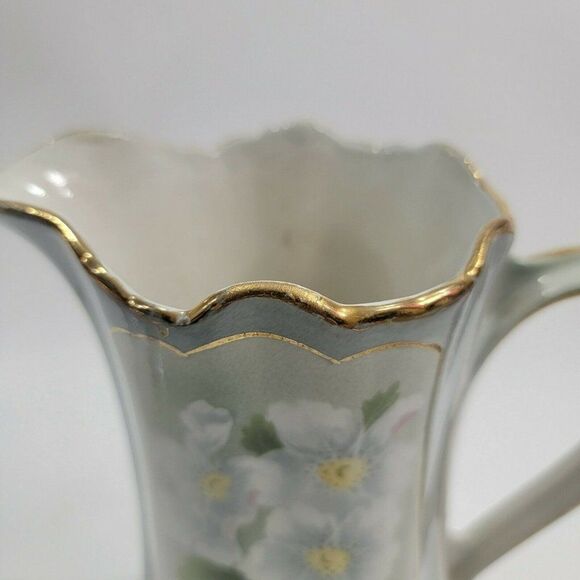 K & G LUNEVILLE FRANCE Floral Decorated Handled Pitcher - Picture 5 of 12